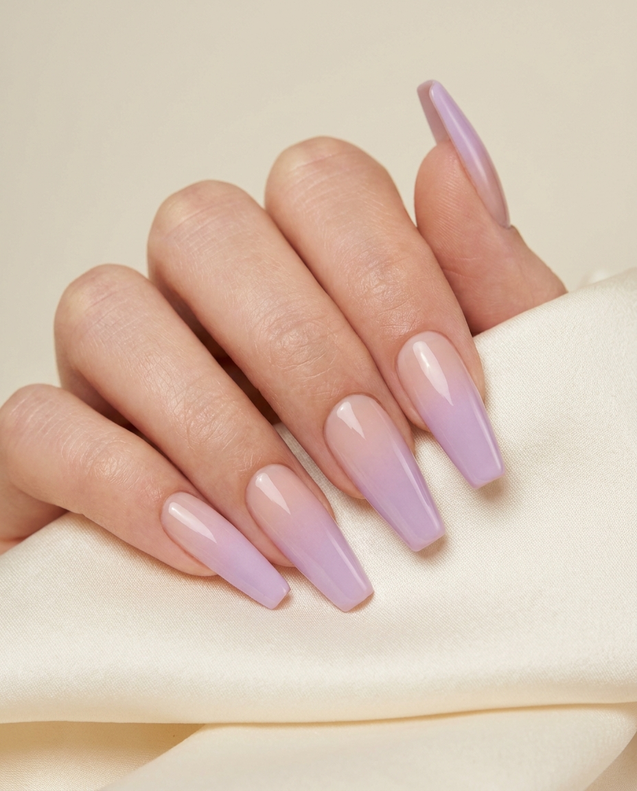 Lilac ombre nails