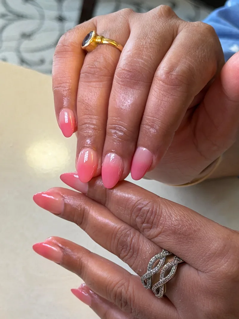Blush Ombré nails by Haus of Nails by Ritu, Gurgaon