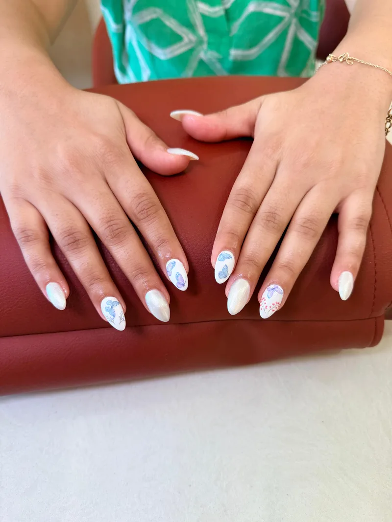 Butterfly Pearl nails by Haus of Nails by Ritu, Gurgaon