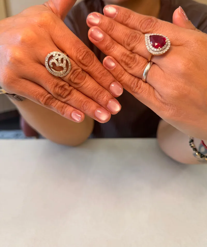 Rose Pearl nails by Haus of Nails by Ritu, Gurgaon