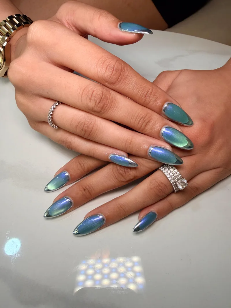 Mermaid Chrome nails by Haus of Nails by Ritu, Gurgaon