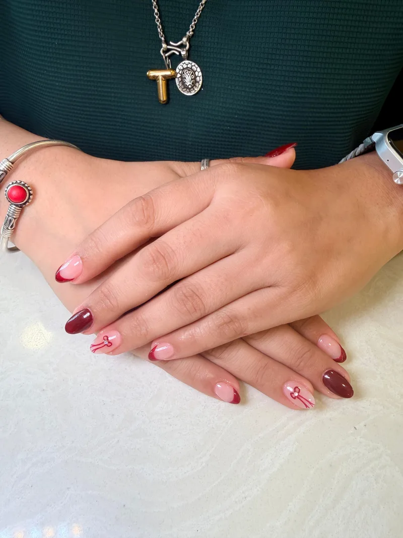 Merlot Accent nails by Haus of Nails by Ritu, Gurgaon