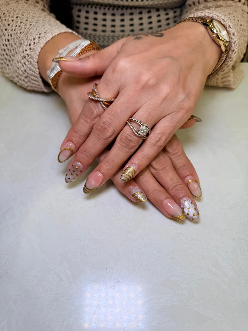 Gold Leaf nails by Haus of Nails by Ritu, Gurgaon