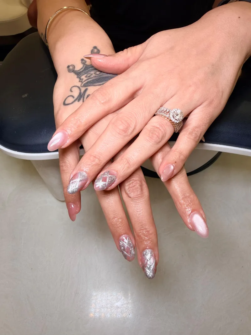 Silver Frost nails by Haus of Nails by Ritu, Gurgaon