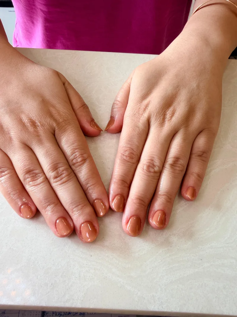 Terracotta nails by Haus of Nails by Ritu, Gurgaon